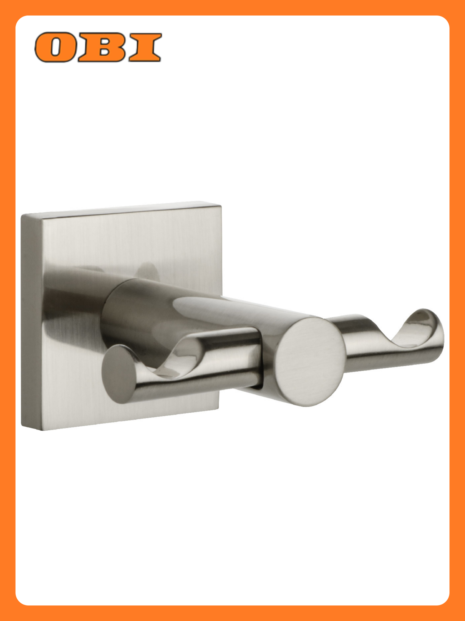 Крючок Fixsen LUX SATIN двойной нержавеющая сталь серебристый крепление шурупами