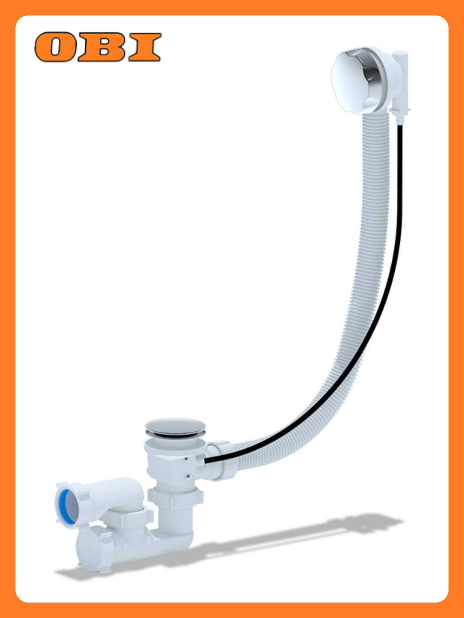 Сифон Cersanit SMART для ванны белый пластик поворотный механизм 33 см