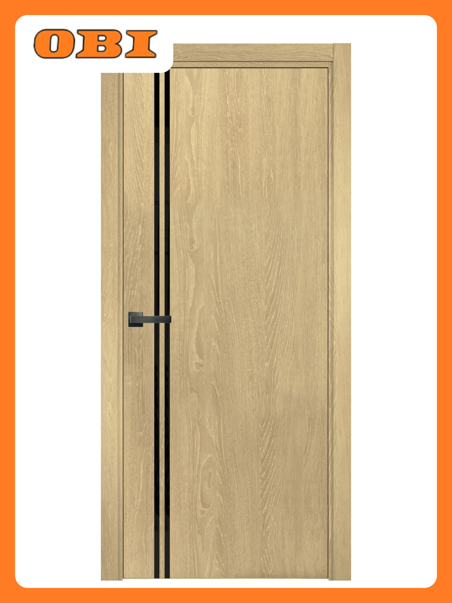 Дверное полотно глухое берген (17-1) 200x60 см ПВХ чёрный/дуб янтарный