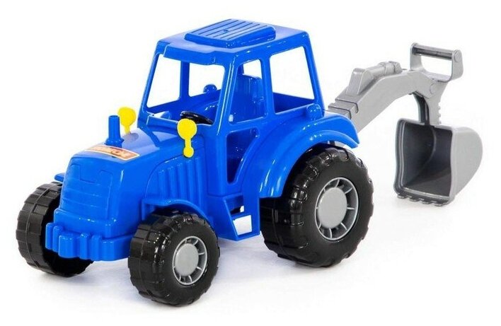 Трактор с лопатой, цвет синий (в сеточке)