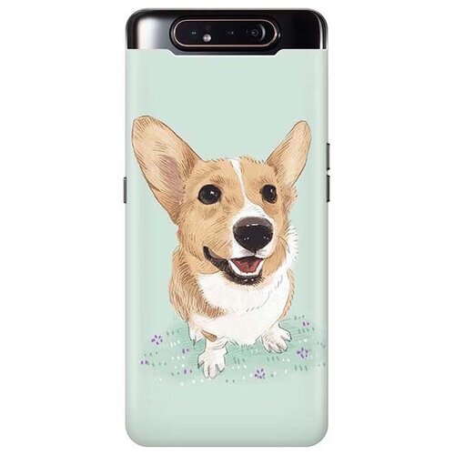 фото Ультратонкий силиконовый чехол-накладка для samsung galaxy a80 с принтом "корги" gosso