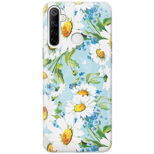 фото Ультратонкий силиконовый чехол-накладка для realme 5 / 6i / c3 с принтом "поле ромашек" gosso