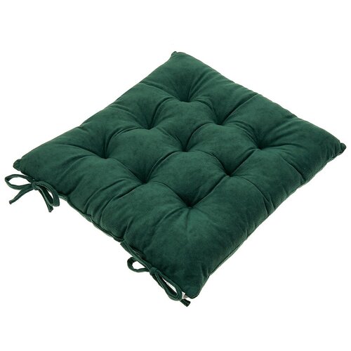 Подушка на стул House-wares, 40х40х5 см., изумрудный, велюр, 100% полиэстер, наполнитель синтепон