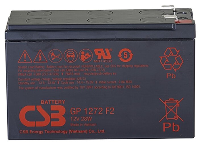 Аккумуляторная батарея CSB GP 1272 F2 28W 7.2 А·ч