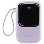 Внешний аккумулятор Baseus Qpow Digital Display quick charging power bank 20000 мАч 20W (With IP Cable), цвет Фиолетовый (PPQD-H05) - изображение