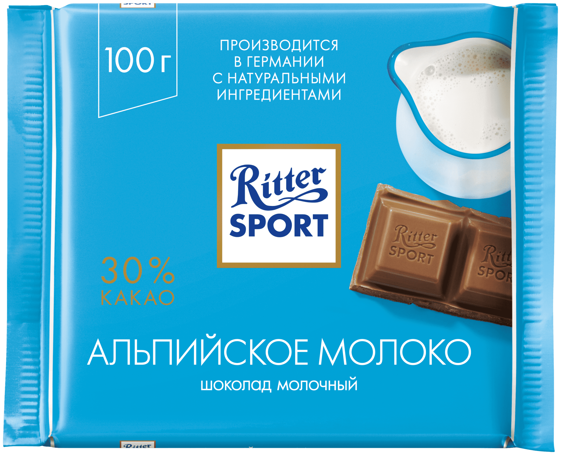Шоколад Ritter Sport молочн. с альпийс.мол. 100г