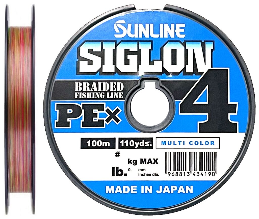 Шнур Sunline SIGLON PE4 100M (Multicolor) #1.5/25LB