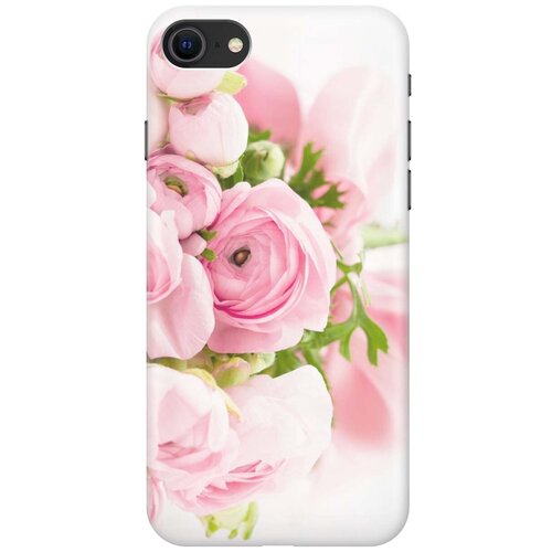 фото Ультратонкий силиконовый чехол-накладка для apple iphone 7 / 8 / se (2020) с принтом "розовые розы" gosso