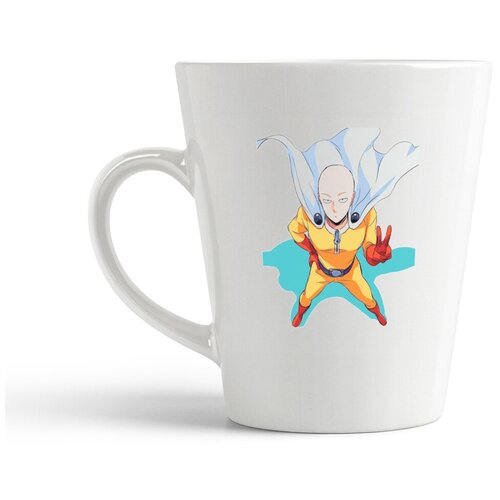 фото Кружка-латте coolpodarok аниме ванпанчмэн onepunchman dva palca (ванпанч показывает два пальца)
