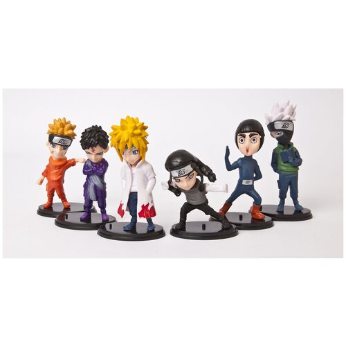 Набор фигурок Naruto / Наруто 20th gen: Какаши, Гаара, Рок Ли, Минато, Неджи (10см, 6шт)