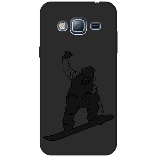 Матовый чехол Snowboarding для Samsung Galaxy J3 (2016) / Самсунг Джей 3 2016 с эффектом блика черный