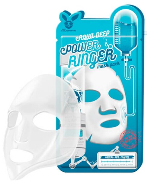 ELIZAVECCA Тканевая маска для лица. Aqua Deep Power Ring Mask Pack, 23 мл.