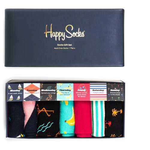 Носки Happy Socks, 7 пар, размер 36-40, мультиколор