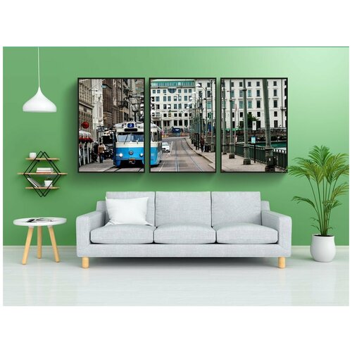 фото Набор модулных постеров для интерьера "göteborgtram, гетеборг, трамвай" 60x90 см. в тубусе, без рамки lotsprints