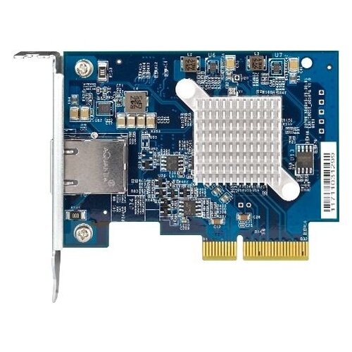 QNAP Сетевая карта QNAP QXG-10G1T Single-port (10Gbase-T) 10GbE network expansion card, PCIe Gen3 x4, Low-profile bracket pre-loaded, Low-profile flat and Full-height bracksts are bundled