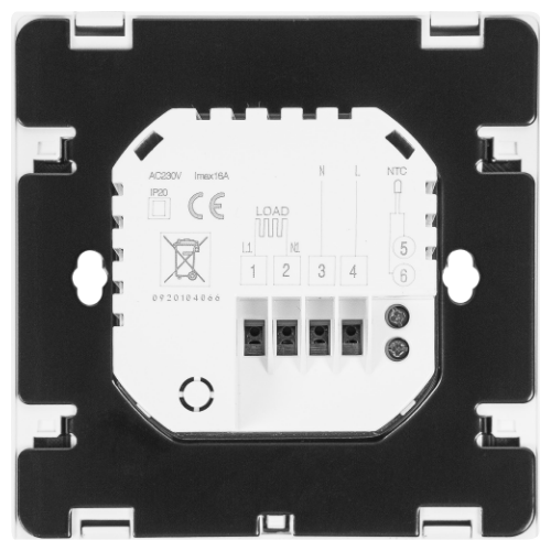 Терморегулятор для теплого пола Skybeam M6E цифровой, цвет белый - фотография № 4