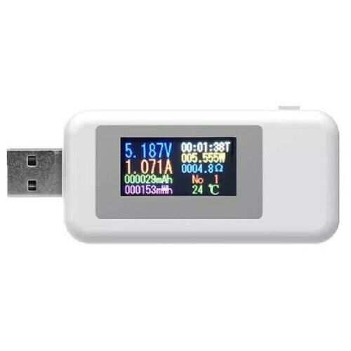 Многофункциональный USB тестер ABC с цветным ЖК-дисплеем (KWS-MX18L) с поддержкой QC2.0-QC3.0 цифровой тестер abc usb порта вольтметр амперметр миллиампер час время v a mah t время