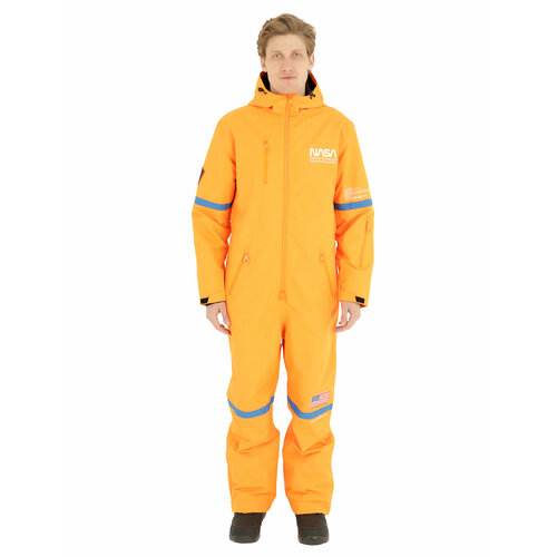 Комбинезон oneskee Original Pro X, вентиляция, подкладка, внутренний карман, карман для ски-пасса, капюшон, карманы, несъемный капюшон, подтяжки, манжеты, защита от попадания снега, размер L, оранжевый