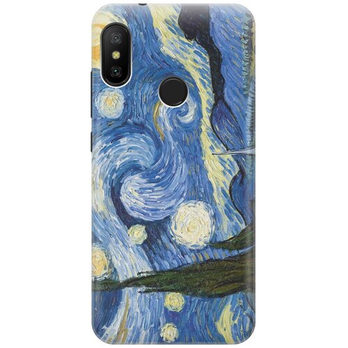 фото Силиконовый чехол на xiaomi mi a2 lite / redmi 6 pro / сяоми ми а2 лайт / редми 6 про с принтом "звездная ночь" gosso