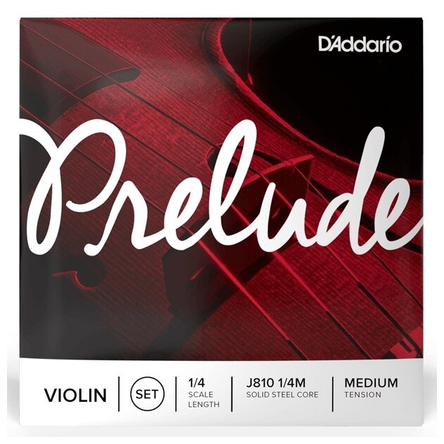 D'Addario J810-1/4M Prelude Комплект струн для скрипки размером 1/4, среднее натяжение