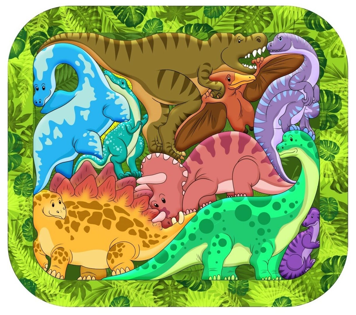 Деревянные развивающие пазлы для малышей Зоопазл Динозавры