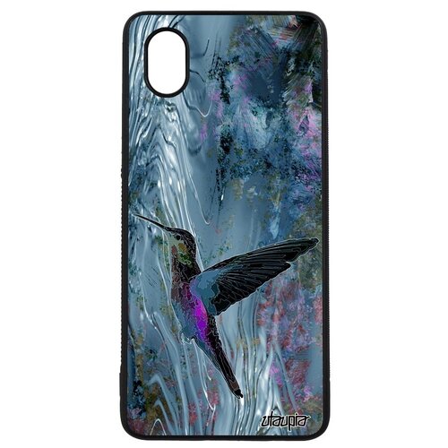 фото Красивый чехол для мобильного // galaxy a01 // "колибри" маленький рисунок, utaupia, серый металлик
