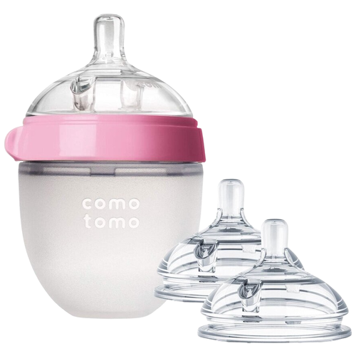Купить Comotomo Бутылочка Feel Baby Bottle 150 мл, с 3 месяцев, pink, розовый
