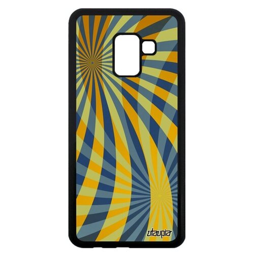 фото Простой чехол на смартфон // samsung galaxy a8 2018 // "спирали" эффект вращение, utaupia, желтый