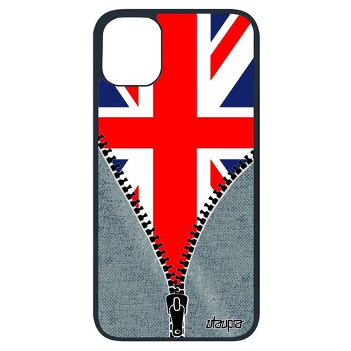 фото Противоударный чехол на // iphone 11 pro // "флаг английский на молнии" туризм государственный, utaupia, серый
