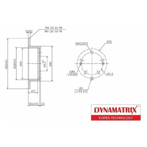 DBD1945 DYNAMATRIX Диск тормозной