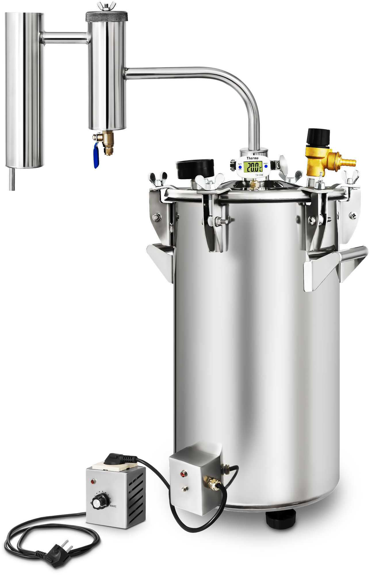 Автоклав 2 в 1 с ТЭНом и регулятором мощности, самогонный аппарат Мечта NEW с разборным сухопарником