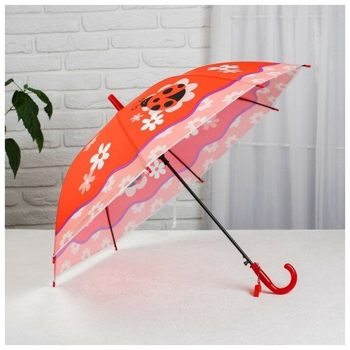 Зонт полуавтомат, для девочек, красный