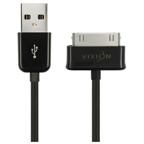 Кабель USB VIXION (J5) для Samsung Galaxy TAB 30 pin (1м) (черный) кабель для samsung galaxy tab для зарядки и передачи данных широкий разъем 1м note 10 1 p7500 p7320 p7300 p6800 p5100 p3100 p1000