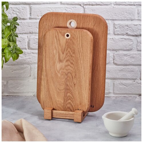 Набор разделочных досок из дуба Rokk на подставке