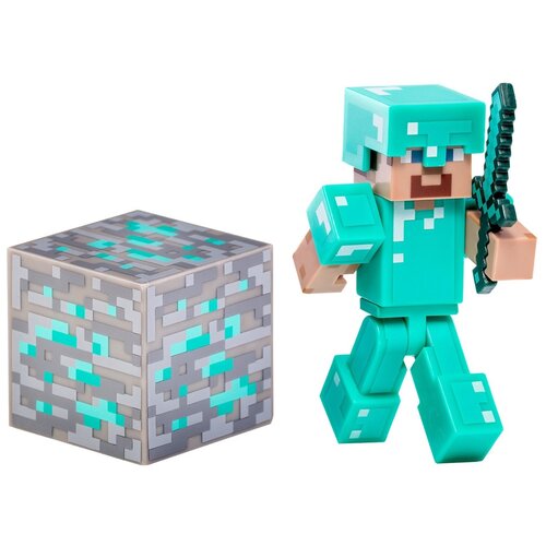 Jazwares Minecraft Стив в алмазной броне 16504 набор minecraft фигурка blacksmith with apron and anvil кружка steve