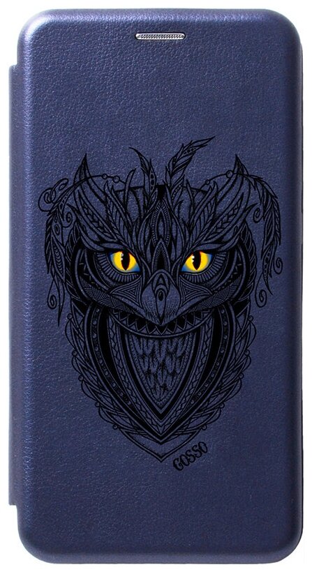 Чехол-книжка Book Art Jack для Samsung Galaxy S21 с принтом "Grand Owl" синий