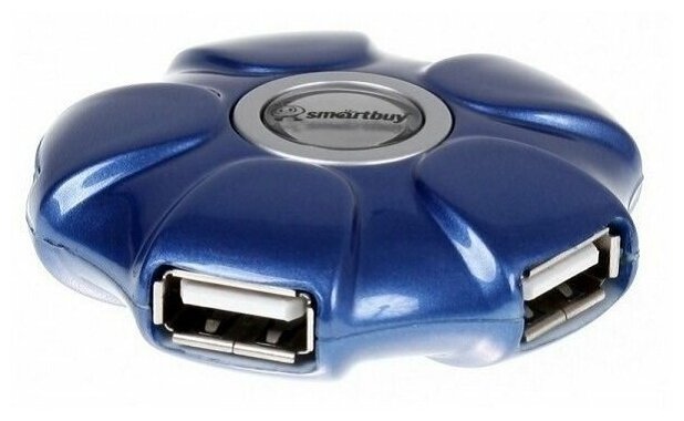 Smartbuy SBHA-143-B Разветвитель на 4 порта USB hub 2.0, голубой