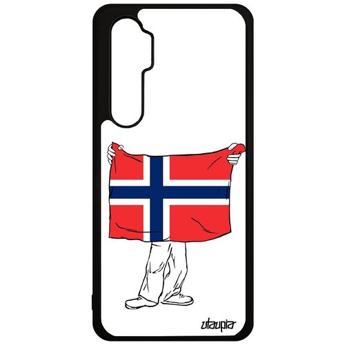фото Защитный чехол на смартфон // xiaomi mi note 10 lite // "флаг норвегии с руками" страна государственный, utaupia, белый