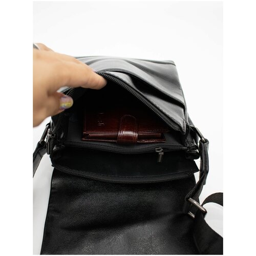 фото 313-22 7911-1-168 мужская сумка кожаная de-gosa черный