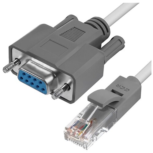 GCR Кабель переходник GCR RS-232 на RJ-45 для интернета COM-кабель переходник адаптер rs232 rs485 rj 45 белый болид с2000 ethernet