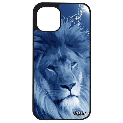 фото Защитный чехол на смартфон // iphone 12 mini // "лев" саванна король, utaupia, голубой