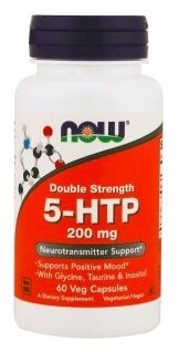 NOW Foods 5-HTP 200 мг with Glycine Taurine Inositol 60 капсул