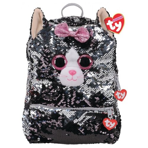 сумки для детей ty рюкзак игрушка слаш собачка с пайетками TY Рюкзак Kiki с пайетками (95057), серый