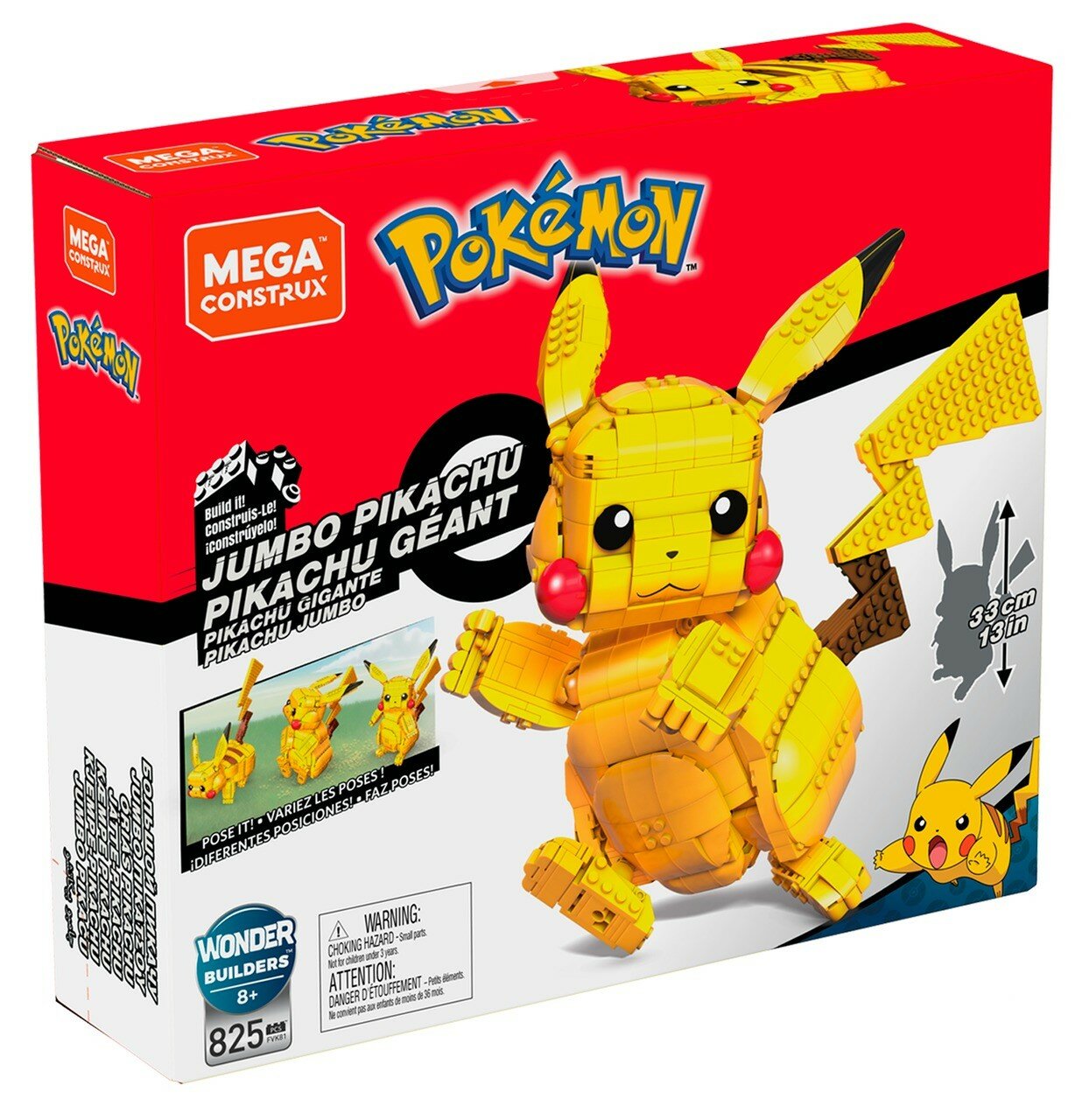 Конструктор Mega Construx Pokemon FVK81 Гигантский Пикачу, 825 дет.