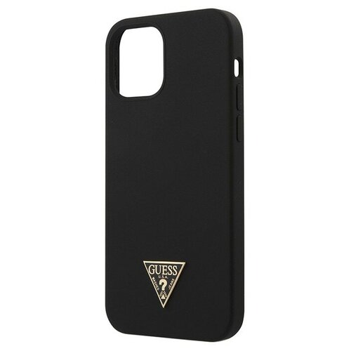 фото Guess чехол guess liquid silicone triangle metal logo для iphone 12 mini, черный