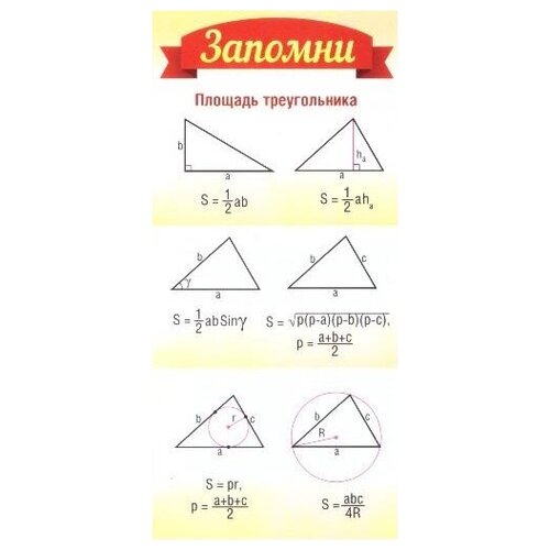 Карточка Запомни. Площадь треугольника, Сфера ШМ-8638