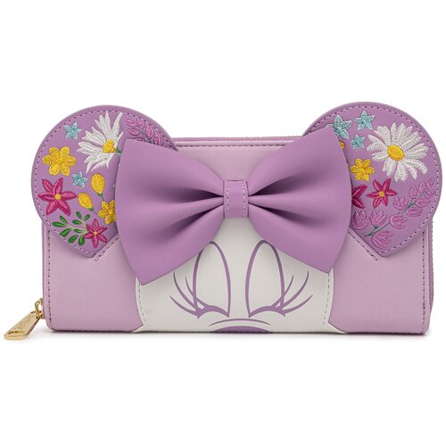 фото Кошелек loungefly disney minnie holding flowers zip around wallet wdwa1728