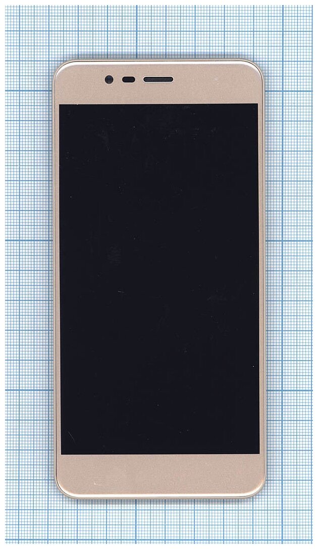 Дисплей (экран) в сборе с тачскрином для Asus ZenFone 3 Max ZC520TL золотистый с рамкой (с разбора)