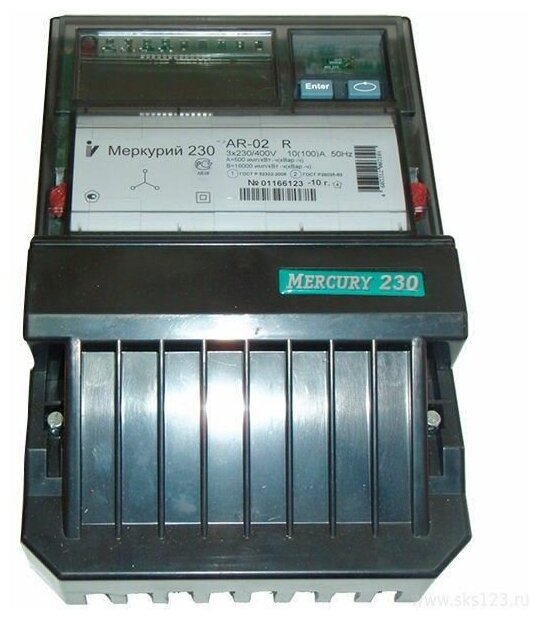 Электросчетчик INCOTEX Меркурий 230 AR-02 R 3*230/400В; 10(100)А; кл. т. 1,0/2,0; 1 тариф; RS485; ЖКИ; 3 вин - фотография № 5