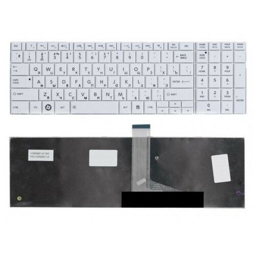 Клавиатура для ноутбука Toshiba Satellite C850 C855D L850D L855 L855D L870 L870D Белая 715₽